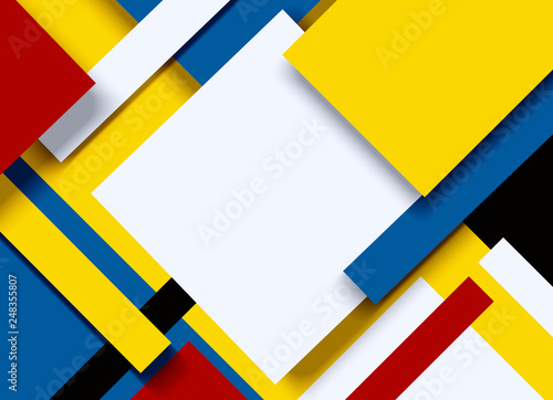 Vector illustration of abstract geometric multi-layered background from a multi-colored paper with a place for text in the middle