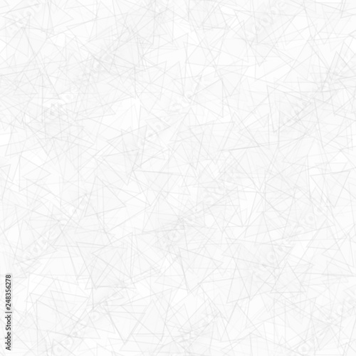 Fototapeta Naklejka Na Ścianę i Meble -  Abstract seamless pattern of randomly distributed translucent triangles in white and gray colors