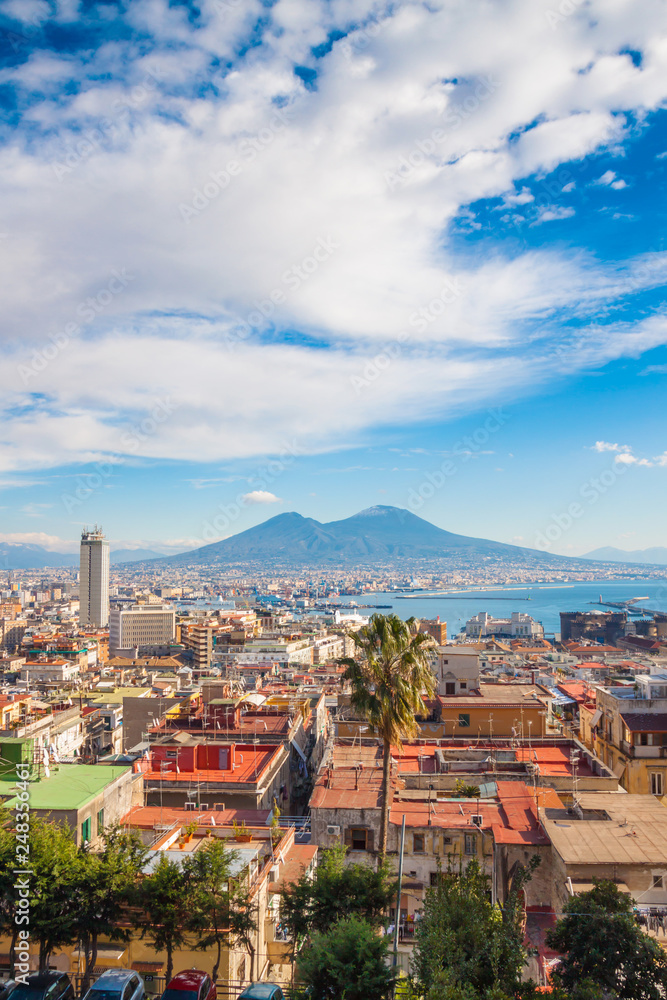 Naples city in summer sunny day, Italy
