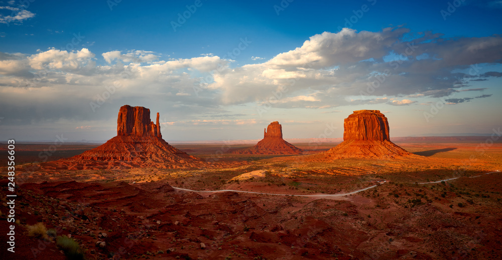 Monument Valley Utah USA at sunset