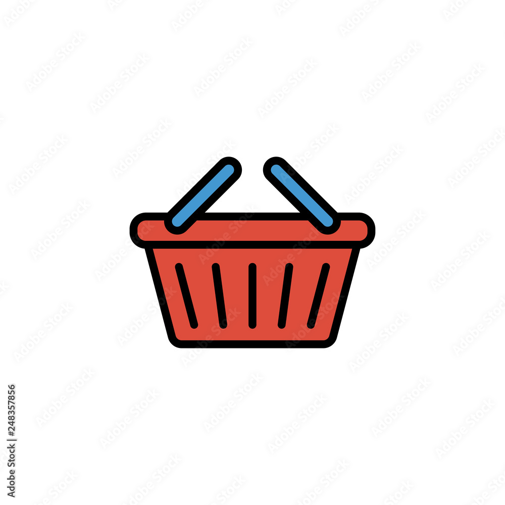 Shopping basket flat vector icon sign symbol Shopping basket flat vector icon sign symbol