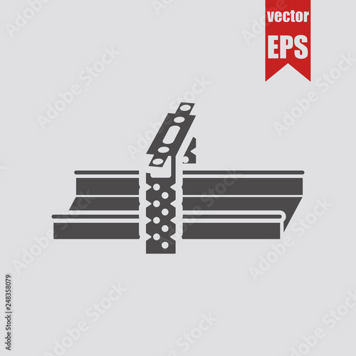 Steel profile icon.Steel Profile for plasterboard.Vector illustration.