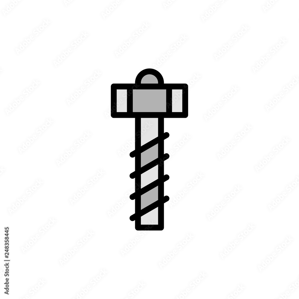 Screw flat vector icon sign symbol Screw flat vector icon sign symbol