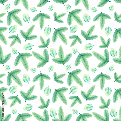 spring leaf watercolor pattern
