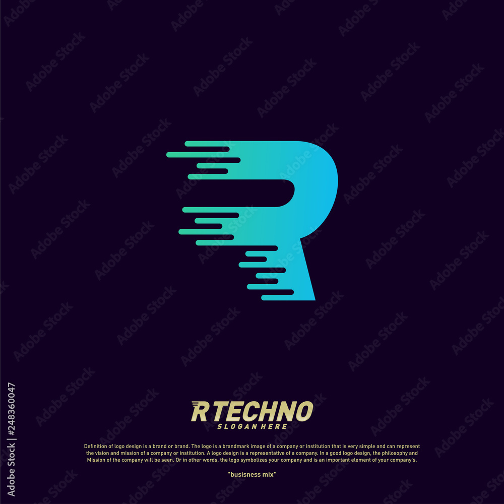 Letter R Digital logo design concept Vector. Initial R Technology logo template. Letter R Digital logo design concept Vector. Initial R Technology logo template.