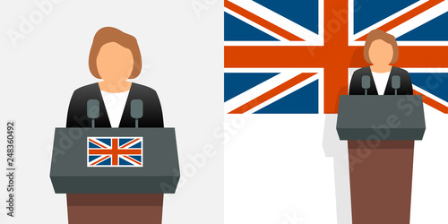 United kingdom prime minister and flag