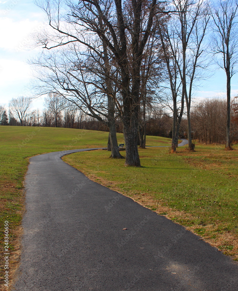 public walking trail in winter - square 
