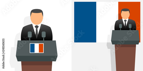 French president and flag