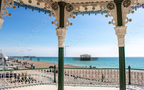View of Brighton from the historic bandstand, Sussex, UK