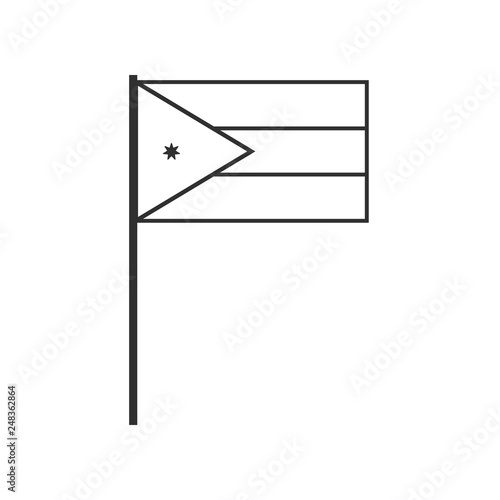 Jordan flag icon in black outline flat design. Independence day or National day holiday concept.