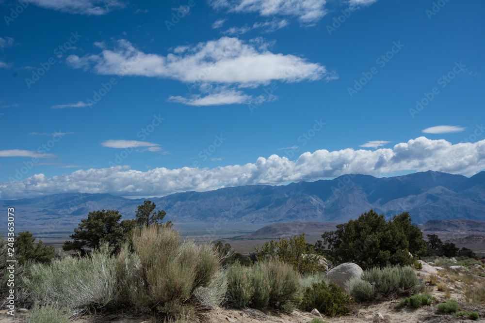 View of the Panamint Mountains fron the high desert area of Lone Pine California