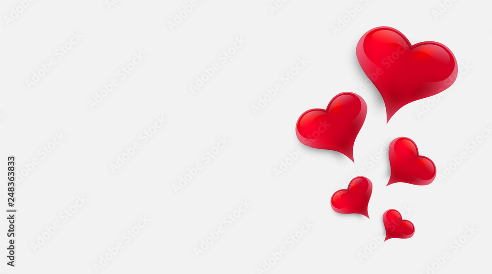 Blank background decorated with hearts. Vector illustration