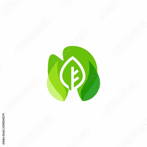 smart leaf illustration vector icon