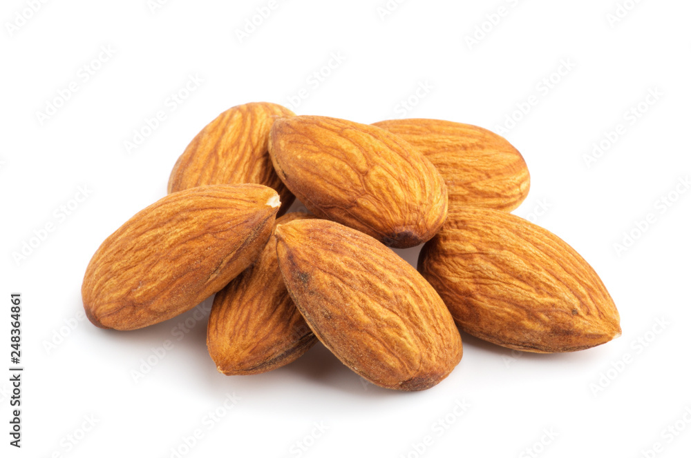 Almonds isolated on white background Almonds isolated on white background