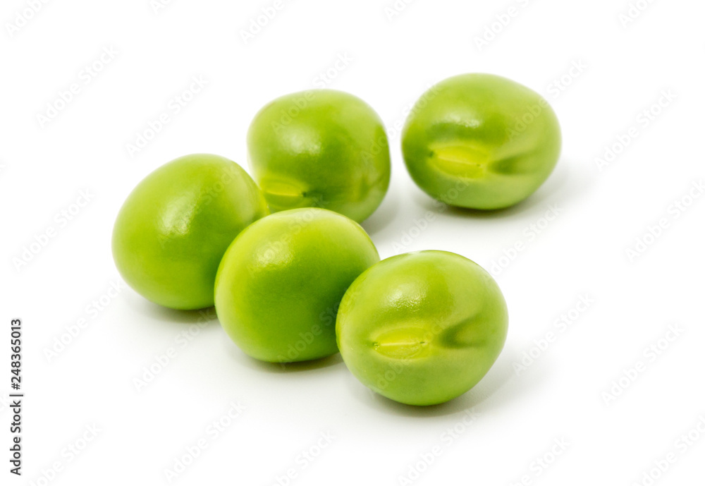 Green peas isolated on the white background Green peas isolated on the white background