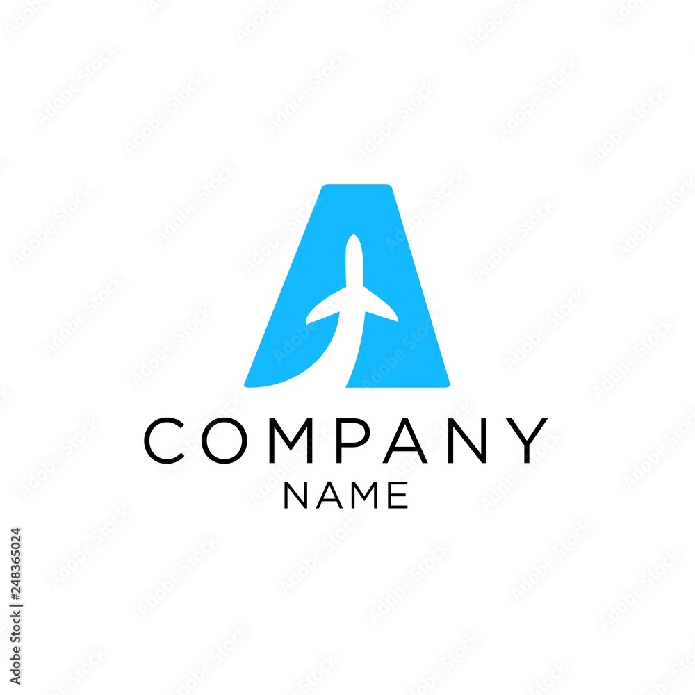 letter a with plane vector logo design letter a with plane vector logo design