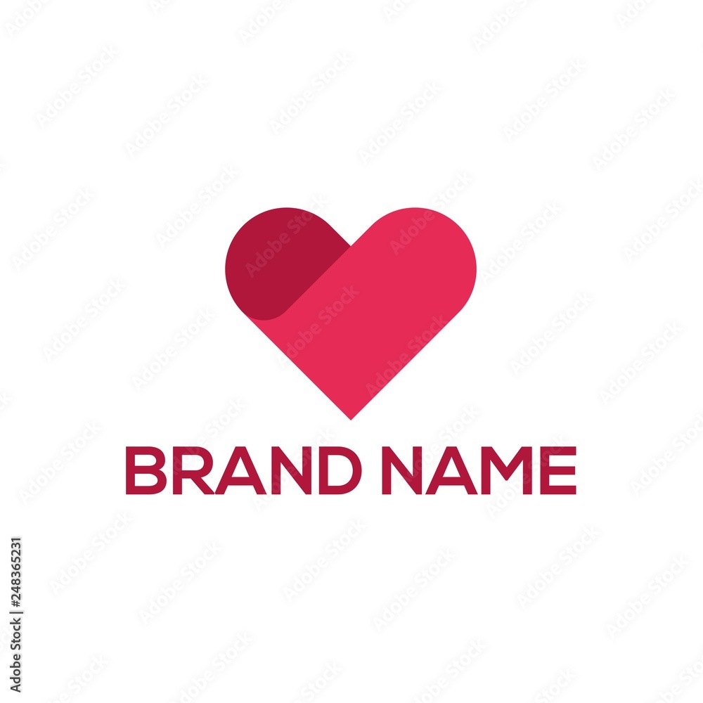 red heart vector logo template red heart vector logo template
