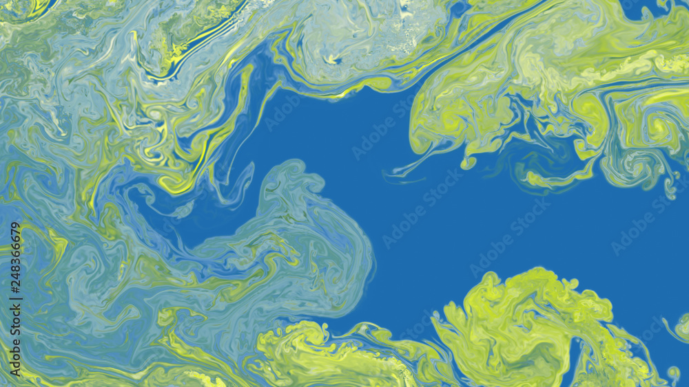 Fototapeta premium Fluid Art. Abstract colorful background, Mixing paints. Modern art.