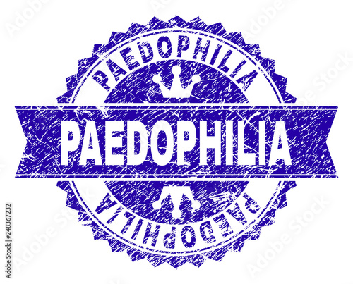 Foto PAEDOPHILIA rosette seal watermark with grunge texture