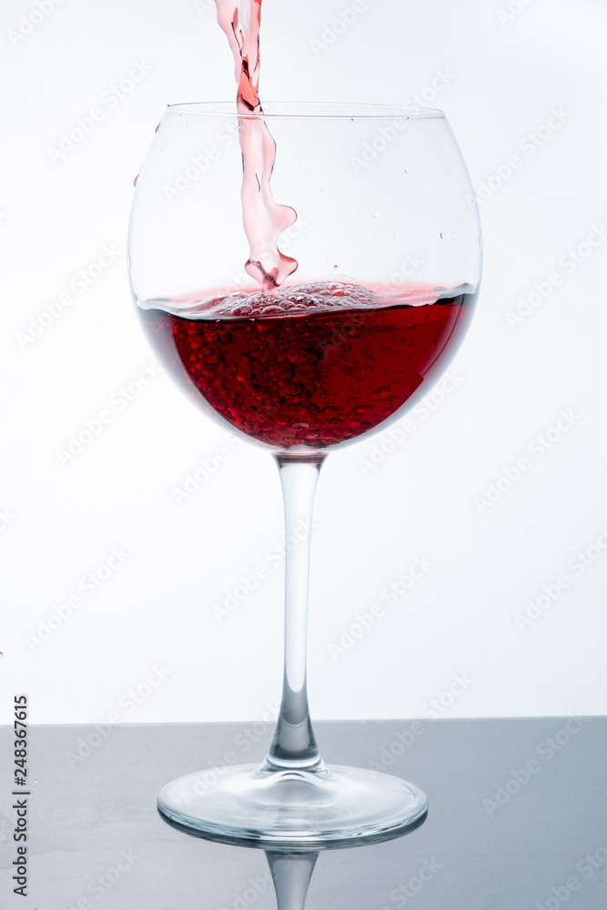 wine in glass on white background wine in glass on white background