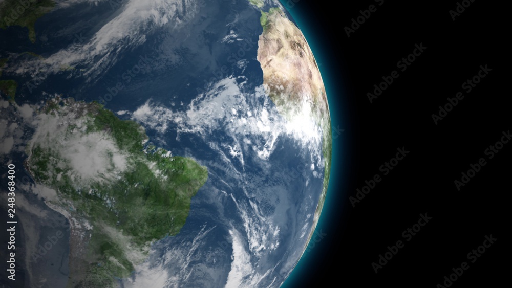 Passing by beautiful rotating planet Earth and slowly moving away with  stars in space. Full HD footage . Elements of this 3d animation furnished  by NASA. Stock Photo | Adobe Stock