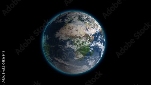 Passing by beautiful rotating planet Earth and slowly moving away with stars in space. Full HD footage . Elements of this 3d animation furnished by NASA. © Aliaksandra