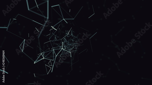 big data cyber network cloud background rendering, plexus 3d social network visualisations photo