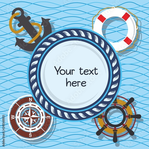 Happy birthday invitation nautical card