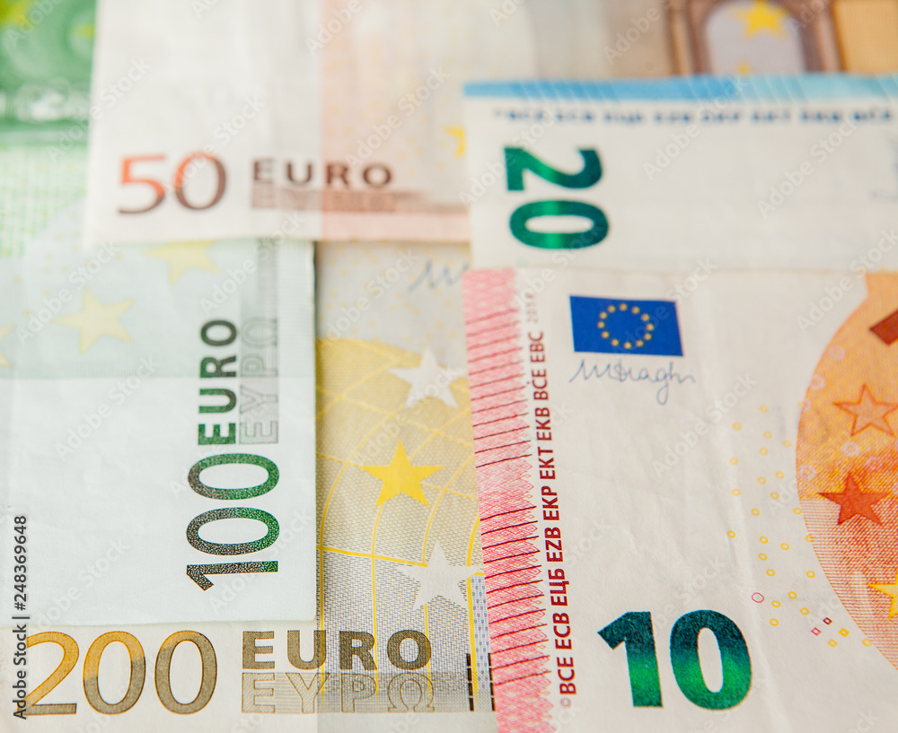 Euro Money. euro cash background. Euro Money Banknotes. Background from different euro banknotes close up Euro Money. euro cash background. Euro Money Banknotes. Background from different euro banknotes close up