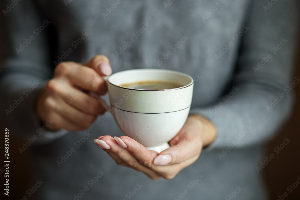 A cup of delicious cocoa in female hands. Concept drinks, lifestyle, work, background. A cup of delicious cocoa in female hands. Concept drinks, lifestyle, work, background.