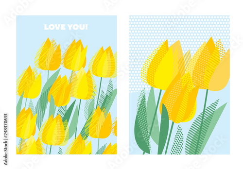 Yellow decorative tulip flo...