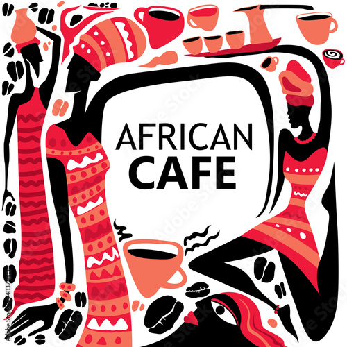 Abstract African Cafe (Vector Art)