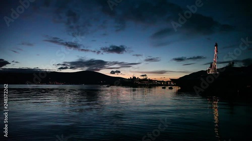 Wallpaper Mural Looped background with sea bay at sunset Torontodigital.ca