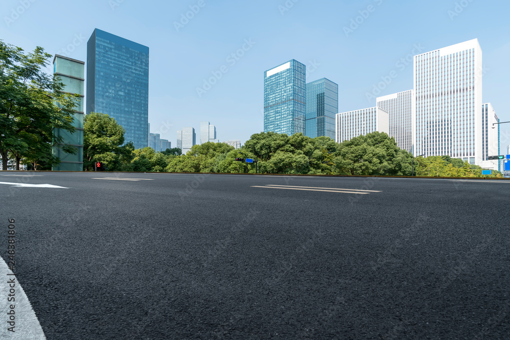 Highway Road and Skyline of Modern Urban Architecture in Hangzhou.. Highway Road and Skyline of Modern Urban Architecture in Hangzhou..
