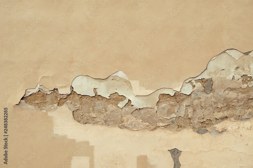 Exterior paint problems. Plasters are flaking off old rustic ancient