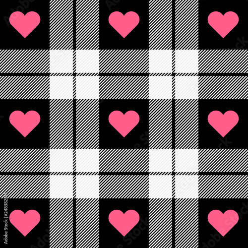 Valentine day Tartan plaid. Pattern Scottish cage