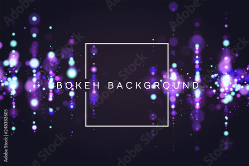 Bokeh sparkle glitter lights luxury glamor background. Abstract defocused circular party magic christmas background. New year glamorous elegant, shiny, christmas background. EPS 10.