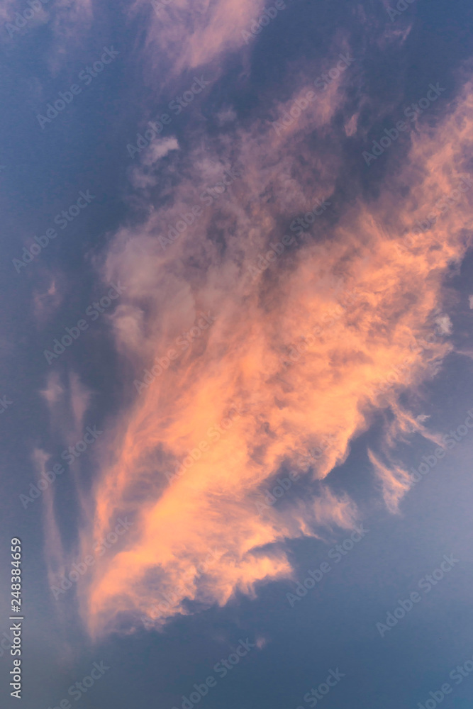 Clouds turned Orange during the Sunset at Yutaje, Venezuela