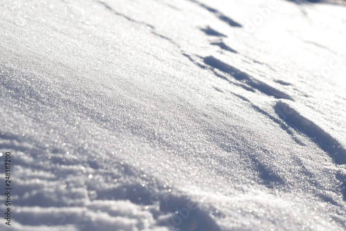 Snow texture. Snowdrift close-up. © AntiD