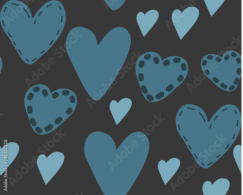 Abstract seamless pattern of hearts