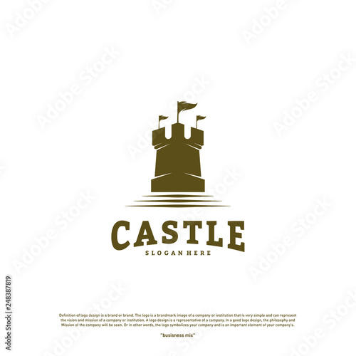 Castle logo design concept vector. Castle Tower logo Template Vector.