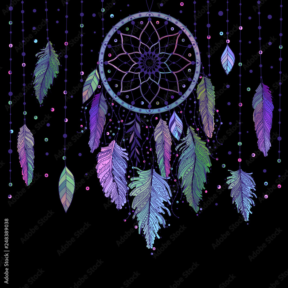 Dreamcatcher with coloured net by Artwork Indian