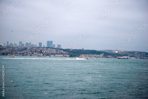 Istanbul bosphorus view with dramatic sky