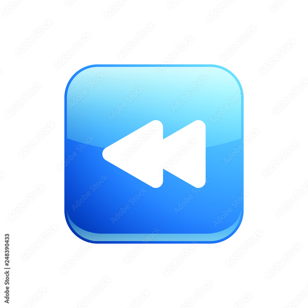 Modern Fast Backward Icon Button Logo Modern Fast Backward Icon Button Logo