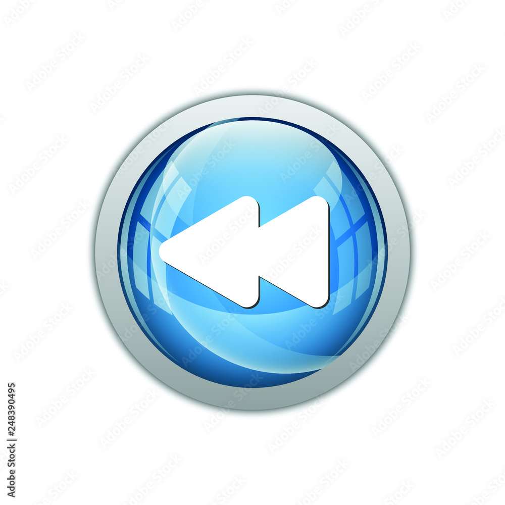 Modern Fast Backward Icon Button Logo Modern Fast Backward Icon Button Logo