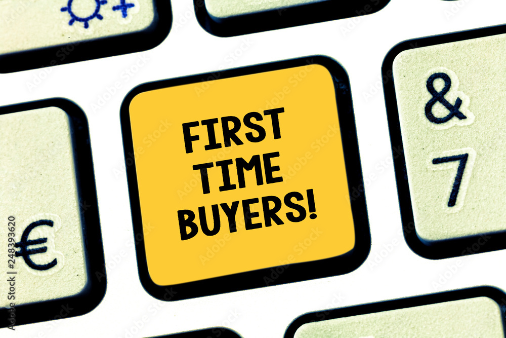 Conceptual hand writing showing First Time Buyers. Business photo showcasing demonstrating buying house or flat who has not previously owned Keyboard key Intention to create computer message idea Conceptual hand writing showing First Time Buyers. Business photo showcasing demonstrating buying house or flat who has not previously owned Keyboard key Intention to create computer message idea