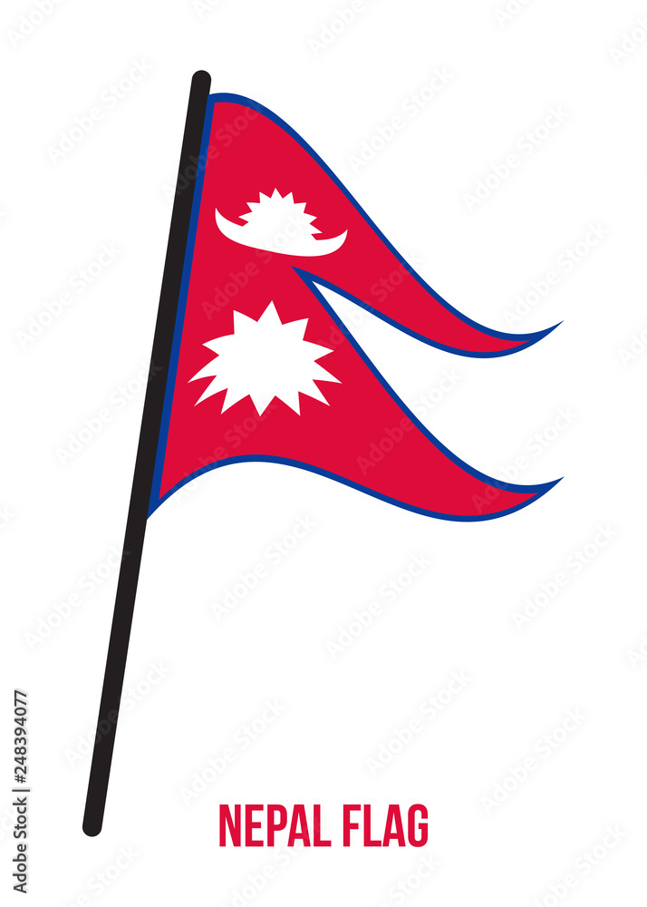 Nepal Flag Waving Vector Illustration on White Background. Nepal National  Flag. Stock Vector | Adobe Stock