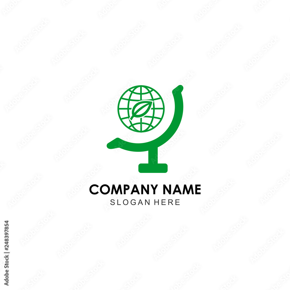 Obraz premium globe green logo vector design