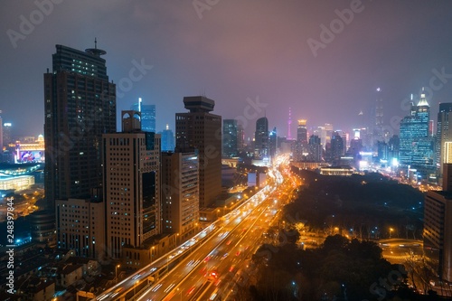 Shanghai aerial night view