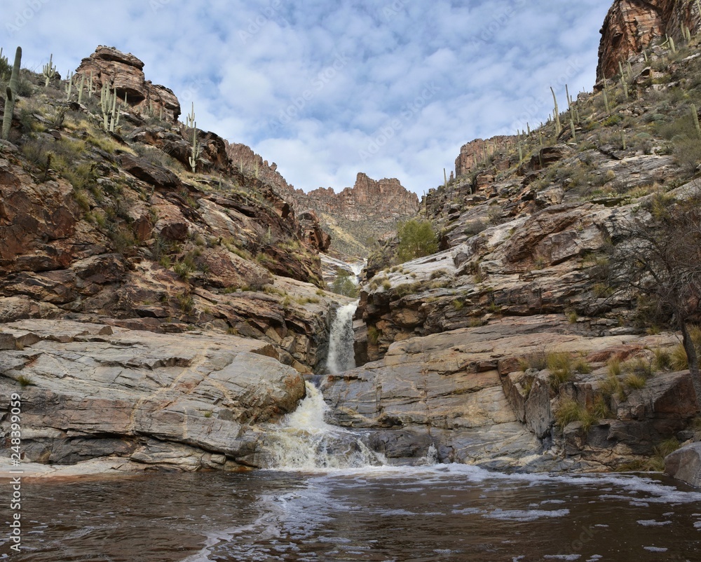 Seven Falls, at the end of Bear Canyon Trail in Tucson, Arizona Seven Falls, at the end of Bear Canyon Trail in Tucson, Arizona